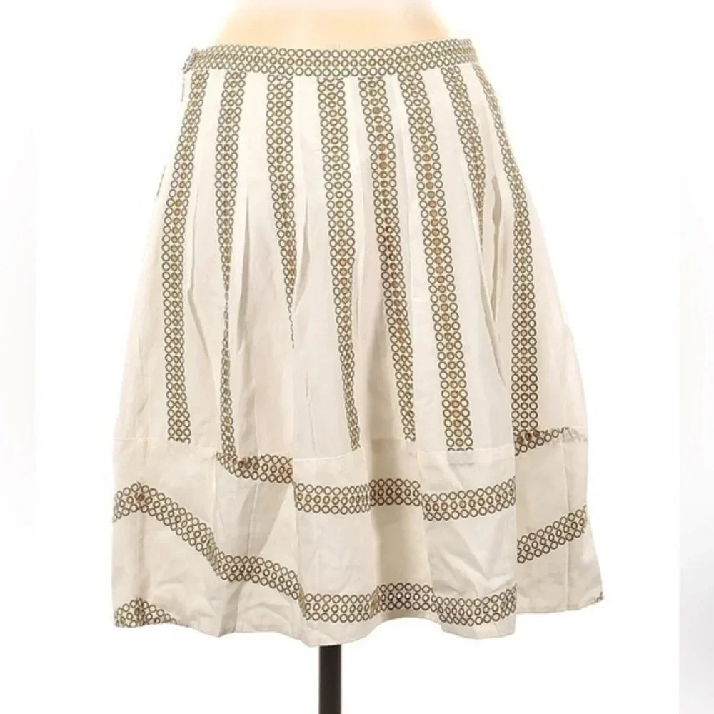 BCBGMAXAZRIA Y2K Bohemian A-Line Full Silk Blend Skirt Size 6 Small